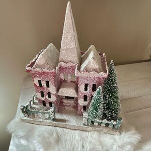 Vintage Christmas House 9.5” tall